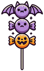 Bat-patterned bread on a stick