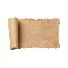 Torn kraft paper panel with rolled edge (left)