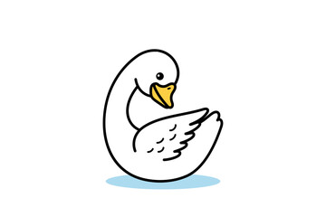 Swan Cartoon Illustration