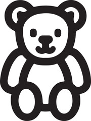 Obraz premium Vector art of charming teddy bear icon in black and white, a delightful and simple design element