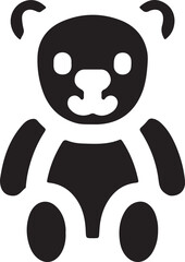 Vector art of adorable teddy bear icon in black and white, a sweet and playful design element