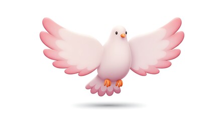 A stylized line art vector of a dove with elegant curves and flowing wings, centered on a clean white background

