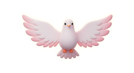 A stylized line art vector of a dove with elegant curves and flowing wings, centered on a clean white background
