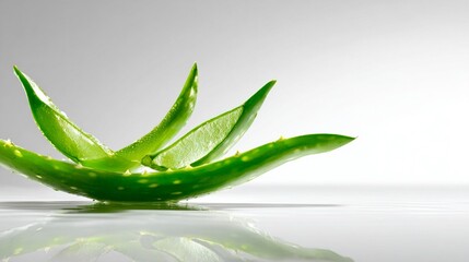Aloe vera leaves with lime slices