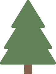 Obraz premium Simple Flat Style Evergreen Tree Graphic Element Illustration Asset