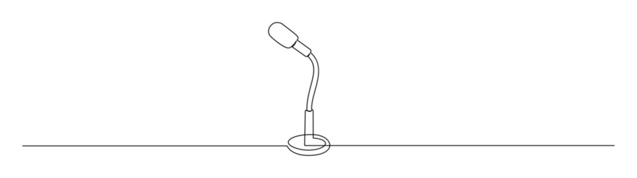 microphone line art, black and white clip art preview