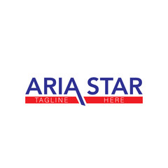 Aria Star Text Logo Design – Minimal Modern Vector Logo Illustration on White Background