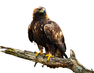 Fototapeta premium Regal Golden Eagle Perched with Intense Gaze