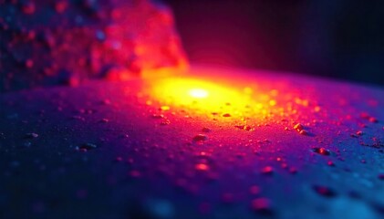 Intense infrared heat signature radiating from a dark, metallic surface Perfect for illustrating thermal energy, industrial processes, or scientific concepts , energy source, glow, hot