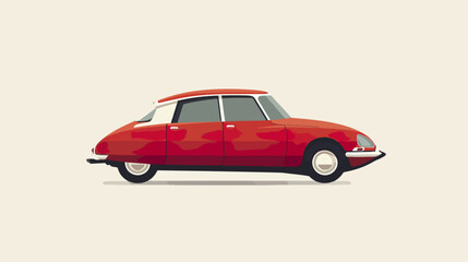 Vintage red car illustration