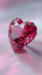 Heart Cut Spinel Gemstone  Romantic Red and Pink Crystal, Precious Love Jewelry Stone.