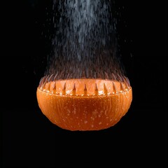 Orange Sliced with Water Droplets