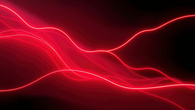Abstract Wave Background with Red Light Trails and Neon Glow | Dynamic and Creative Digital Design Texture