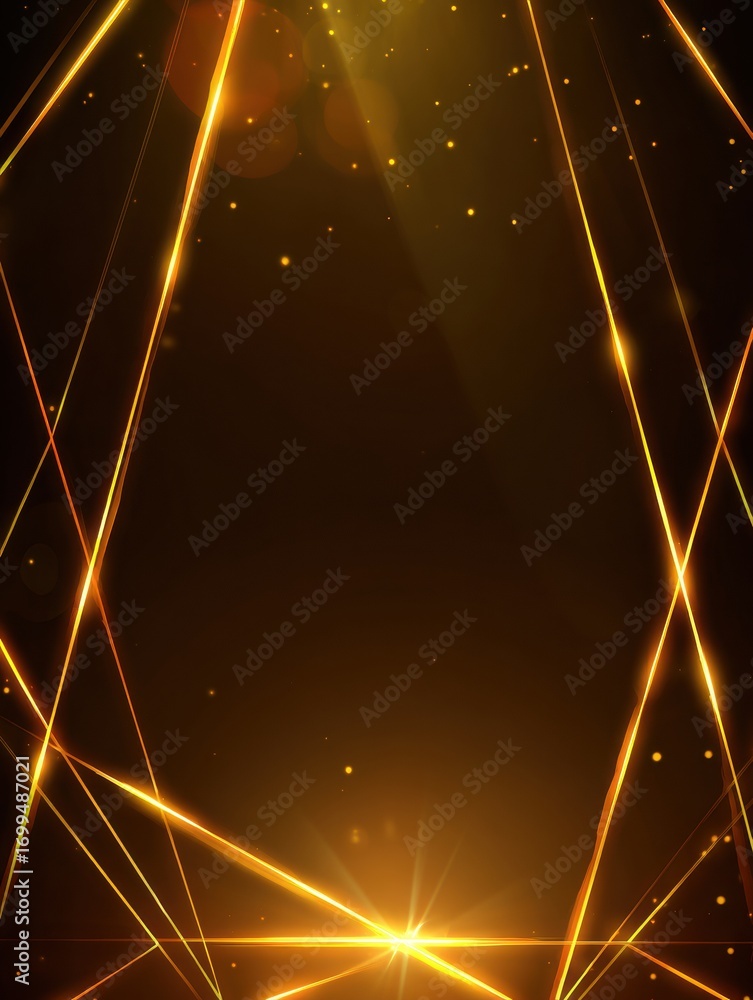 Poster radiant lines of light create a stunning visual effect in a dark background, enhancing atmosphere fo