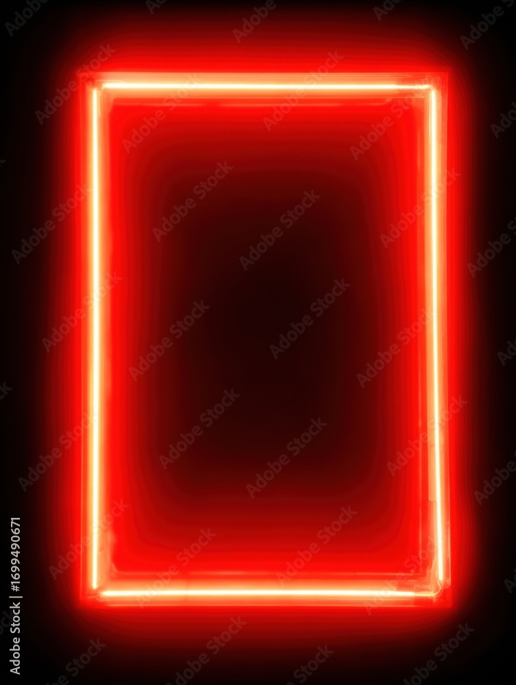 Aufkleber neon red rectangular light illuminating a dark background to create a striking visual effect in an u