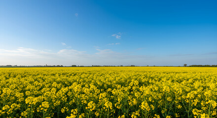 Obraz premium Scenic Rapeseed Flowers Landscape in Spring