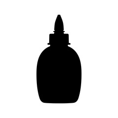 Black silhouette of a glue bottle with a pointed cap