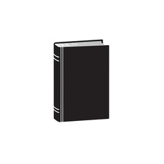 Simple black silhouette of a hardcover book