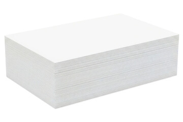 Stack of blank white business cards for a corporate mockup isolated on a transparent background