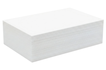 Stack of blank white business cards for a corporate mockup isolated on a transparent background