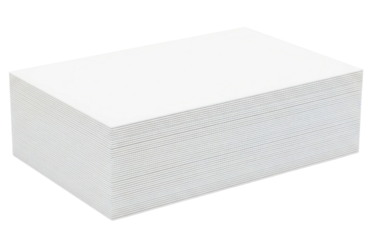 Stack of blank white business cards for a corporate mockup isolated on a transparent background - Powered by Adobe