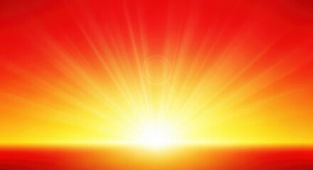 Obraz premium The rising light of the sun on a red background