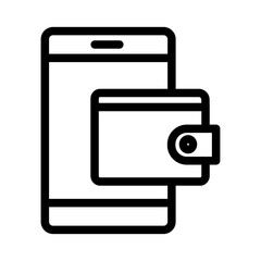 Mobile Wallet Line Icon of Wallet Digital Icon Set
