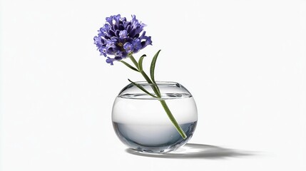 Single lavender flower in vase