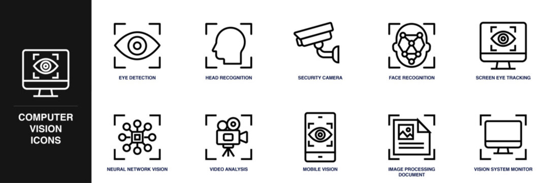 Computer Vision Line Icon Set