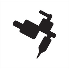 Tattoo Needle silhouette vector with white background