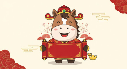 Year of the Horse cartoon illustration