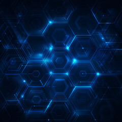 Abstract blue technology futuristic hexagon geometric design modern background vector