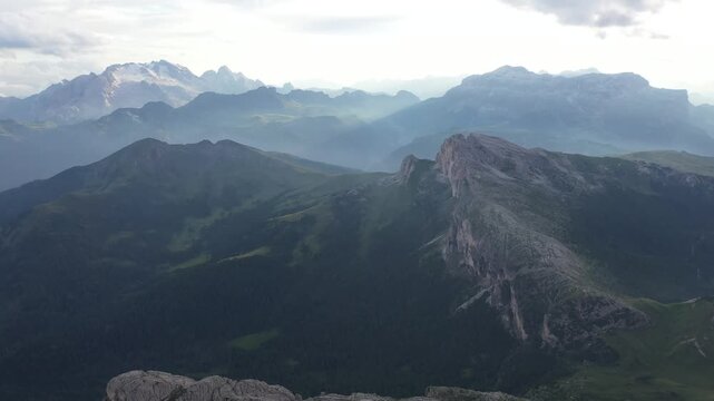 aerial, drone view from lagazuoi, dolomites
