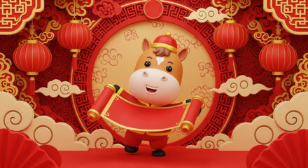 Cartoon horse sends Funa Xiang