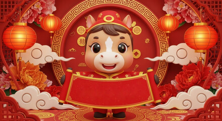 2026 Year of the Horse 3D cartoon image