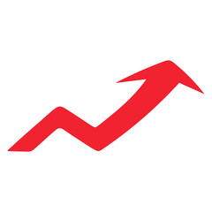 Red Arrow Upward Growth Increase Chart Symbol for Business Success and Financial Progress