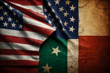 Fototapeta premium A fist divides the american flag, symbolizing political division in the usa