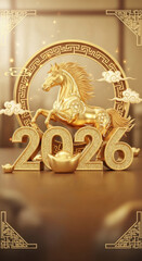 2026 Year of the Horse poster background