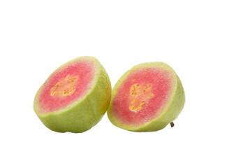 Fresh red guava isolated on transparen png.
