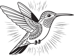 Obraz premium Hummingbird emblem radiating joy and resilience symbolizing strength and hope