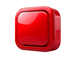 Vibrant Red Call to Action Button with 3D Gloss Effect Isolated on Transparent Background PNG
