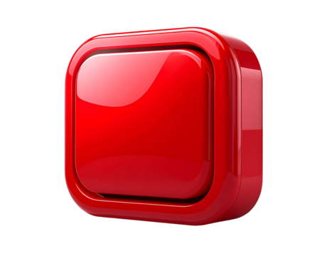 Vibrant Red Call to Action Button with 3D Gloss Effect Isolated on Transparent Background PNG