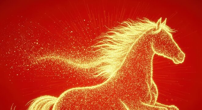 Galloping golden particle steed