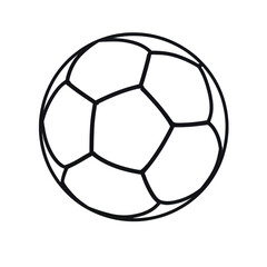 Fototapeta premium 3d illustration of black and white outline of a soccer ball isolated on transparent background