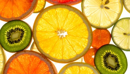 Citrus slices glow brightly