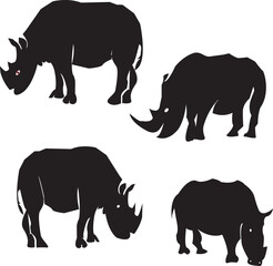 Rhino Silhouette, Wild animal