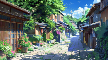Obraz premium house in the night Style anime