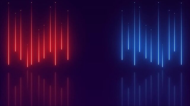 Futuristic abstract neon red versus blue lights background