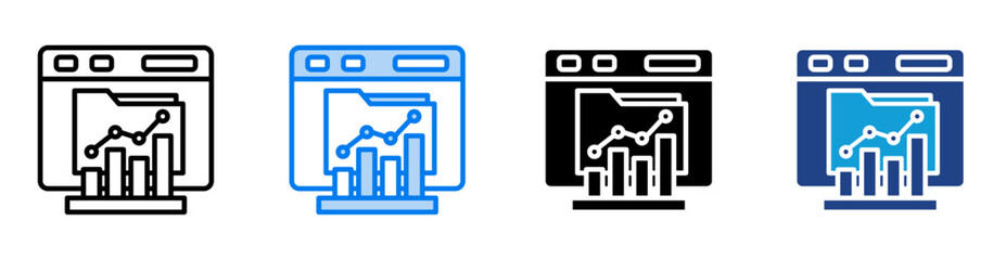 Obraz premium bar chart icon set multiple style collection