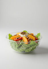 Fresh Fruit and Vegetable Salad with Orange Slices and Walnuts